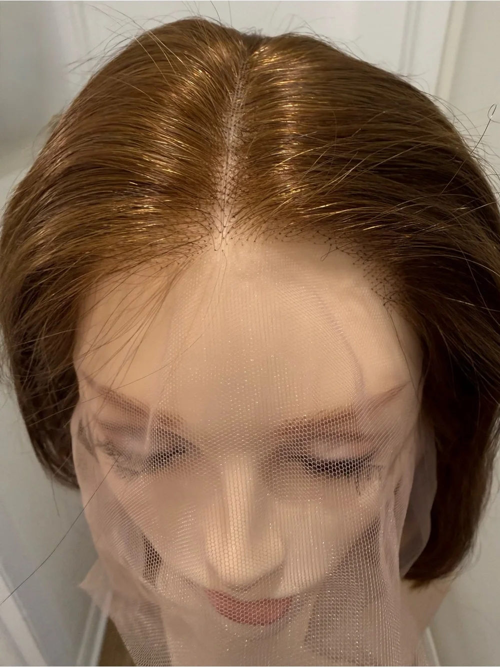 💯% 13” HUMAN Hair, Lace around, Center Part, Bob Cut, Auburns